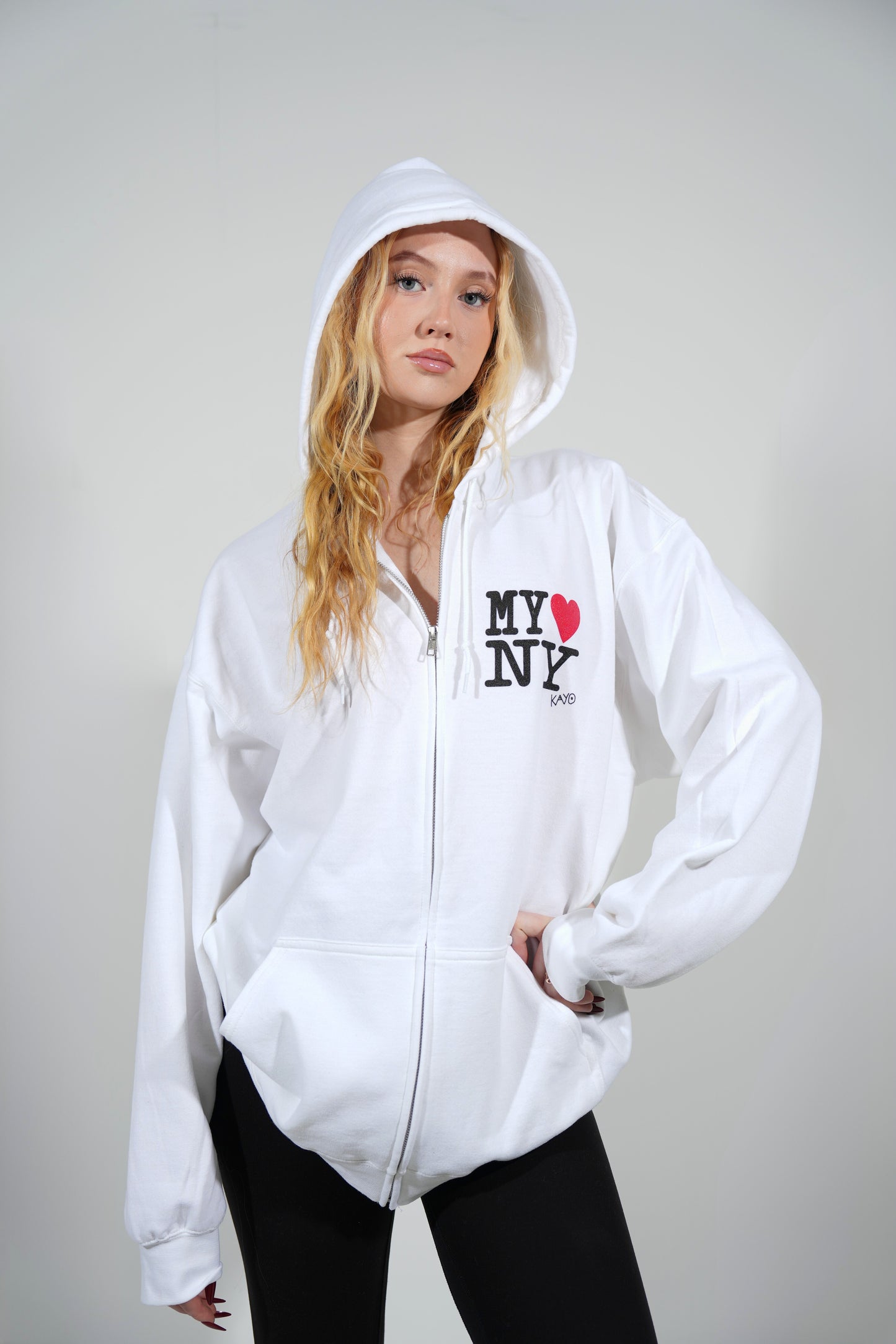 My Heart NY Hoodie - White