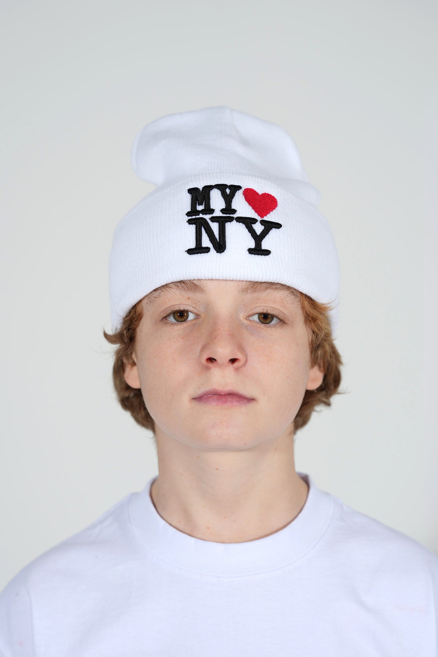 My Heart NY Beanie - White