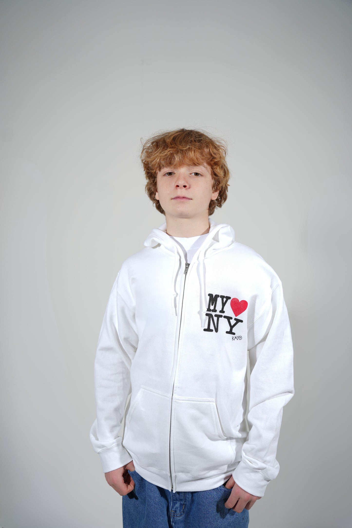 My Heart NY Hoodie - White